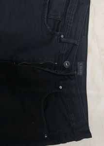 Black Flare Jeans with Rhinestone D