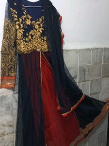 Anarkali With Net Dupatta