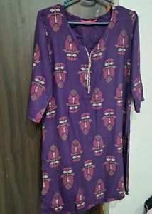 Purple Printed Kurta