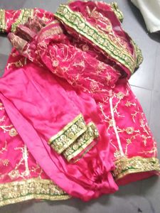 Beautiful Pink Embroidered kids khada dupatta