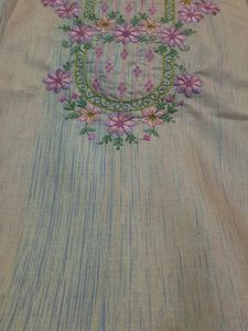 Khadi Cotton Combo With Green Rayon Suit