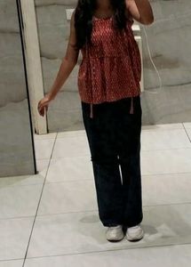 Boho Print Tie-Strap Top