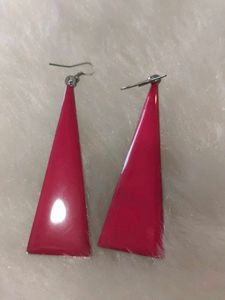 Vibrant Pink Geometric Dangle Earrings