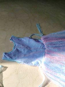 Sparkly Blue Dress with Flowers