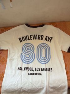 ZARA Cream 'SO Boulevard Ave, LA' T-Shirt