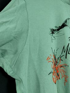 Altheory Green Printed Round Neck T-Shirt (Men)