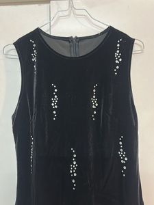 Sparkling Black Velvet Dress