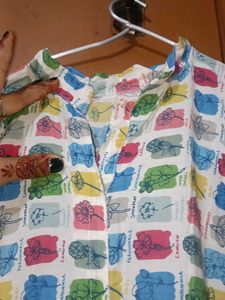 Colorful Patterned Cold Shoulder Dress