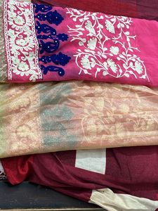 new party wear 2 in 1Embroidered Silk Saree