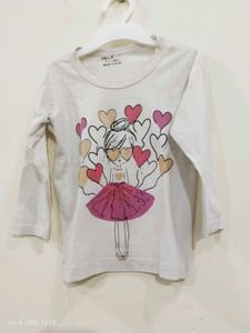 Kuchipoo 1-2 Years Girl Full Sleeves White Top