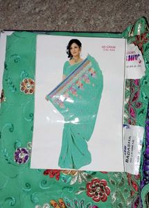 New Saree With Unstitched Blouse 💚