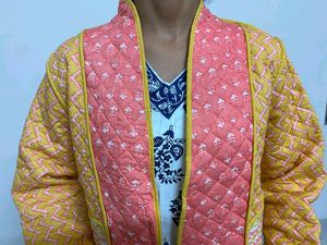 Yellow &amp; Pink Quilted Jacket