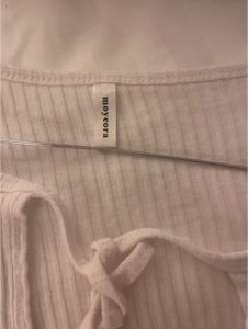 Ribbed Tie-Front Long Sleeve Top