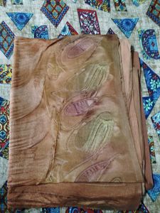 Elegant Brown Saree with Abstract Print