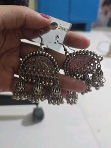 Oxidized Jhumka Earrings