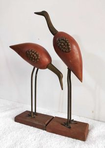 Vintage Wooden Bird Showpiece