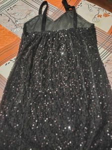 Sparkly Black Spaghetti Strap Dress