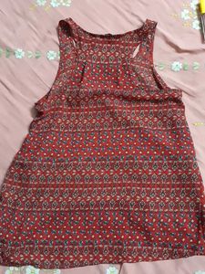 Hollister Red Floral Chatpate Top