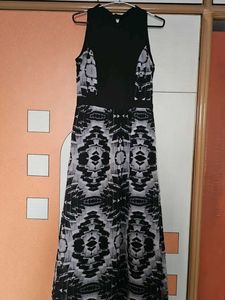 Stylish Black &amp; White Maxi Dress