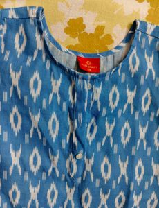 Blue Ikat Print Kurta