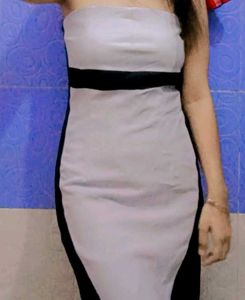 Strapless Black & White Dress