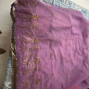 Beautiful Purple Embroidered Saree