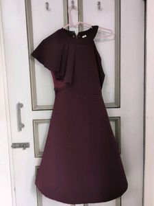 Burgundy One-Shoulder Dress
