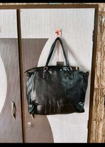 Stylish Black Leather Handbag