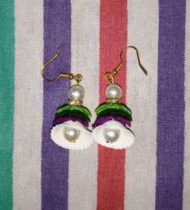 Pearl Necklace &amp; Shell Earrings Set