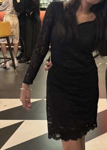 Elegant Black Lace Mini Dress