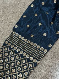 Embroidered Blue Silk Blouse