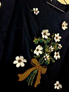 Chic Navy Blue Floral Dress