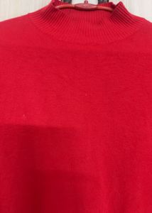 Red Turtleneck Long Sleeve Sweater
