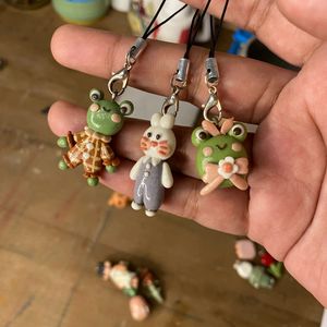 Set of 3- frog and bunny Clay Charms