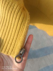 Madame Mustard Yellow Knit Zip-Up Cardigan