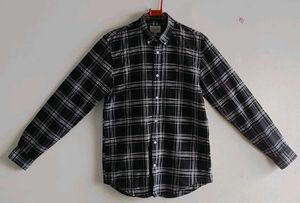 Classic Black Plaid Button-Up Shirt
