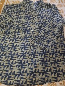Stylish Blue Geometric Print Kurta