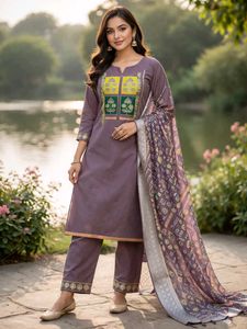 Elegant Purple Kurta Set withBeautifully crafted k