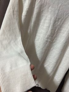 Classic White Button-Up Cardigan32-34