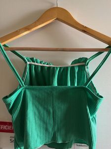 Green Ribbed Camisole Top