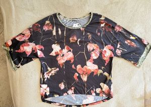 Velvet neck &sleeve patti -  Floral