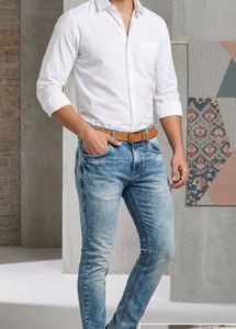 Men's Blue Washed Slim Fit Jeans