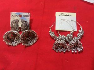 Stylish Jhumka &amp; Hoop Earring Set
