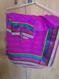 Vibrant Majenta Saree with Embellished Border