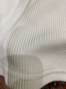 Adidas White Ribbed Logo T-Shirt