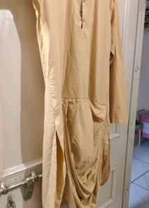 Tan Designer Kurta With Chudidar Pajama