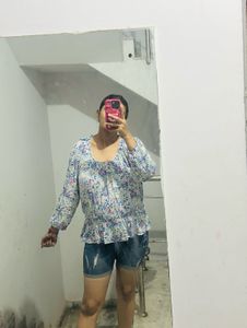 Floral Print Peplum Top