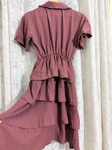 Korean style Ruffled Tiered Midi Dress