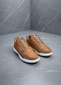 Premium Brown Leather Sneakers