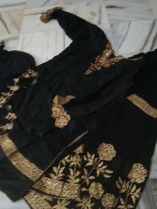 Black Lehenga Choli with Gold Embroidery